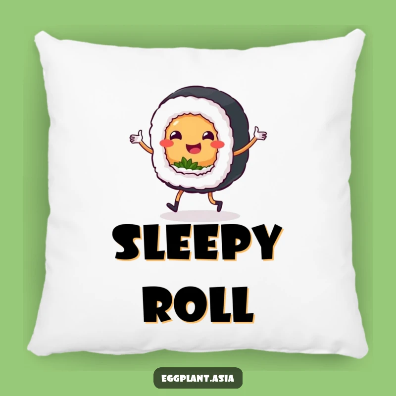 Funny Sushi Jig Pillow: Cozy Comfort with a Dancing Sushi Roll