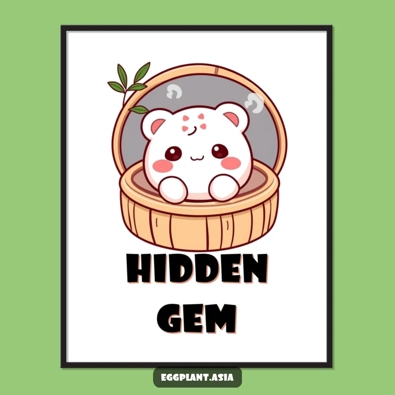 Funny Shy Bao Bun Digital Art: Instant Bashful Charm for Your Walls