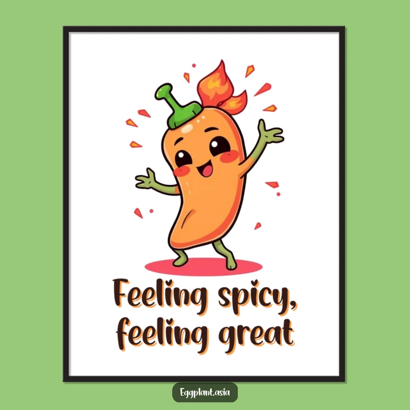 Free Printable Spicy Pepper Wall Art - Fiery Dancer Downloadable Decor