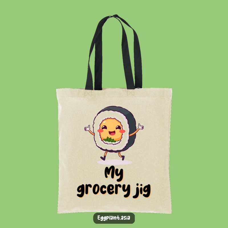 Funny Sushi Jig Tote Bag: Carry Your Goods with Dancing Delight